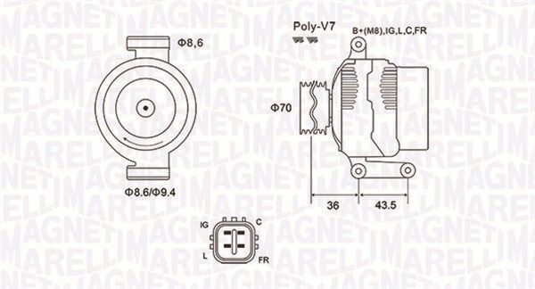 MAGNETI MARELLI kintamosios srovės generatorius 063731980010